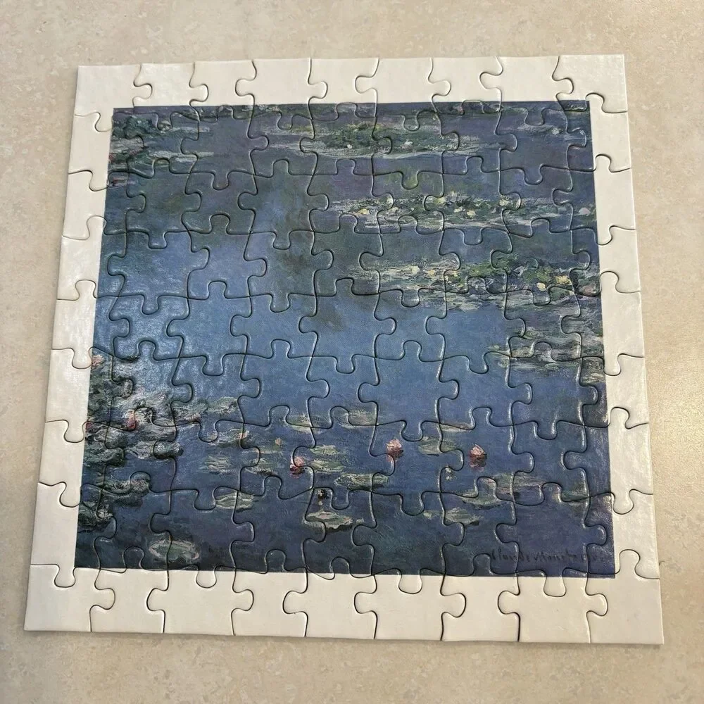 Mini Masters Monet Water Lilies Jigsaw Puzzle 7”X 7” Complete 81 pcs Vintage